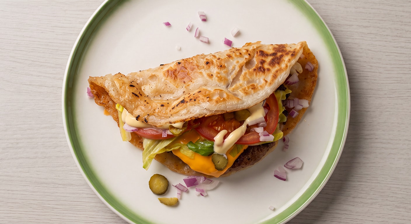 Cheeseburger paratha