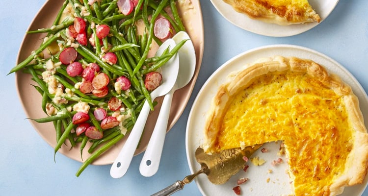 Quiche lorraine met sperziebonensalade