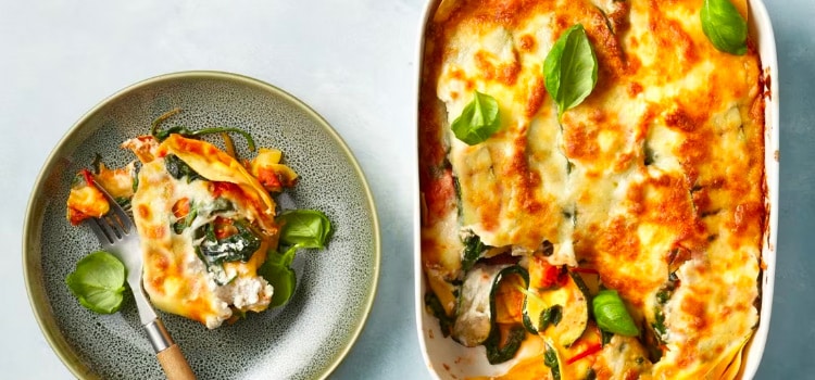Lasagne met courgette en spinazie