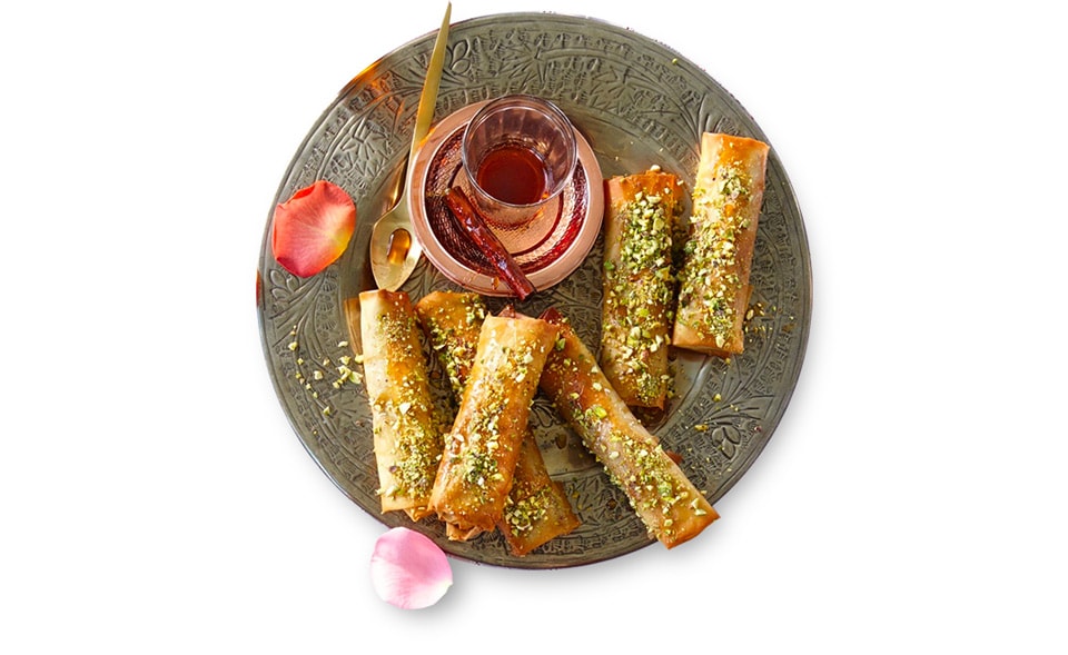 Krokante baklavarolletjes