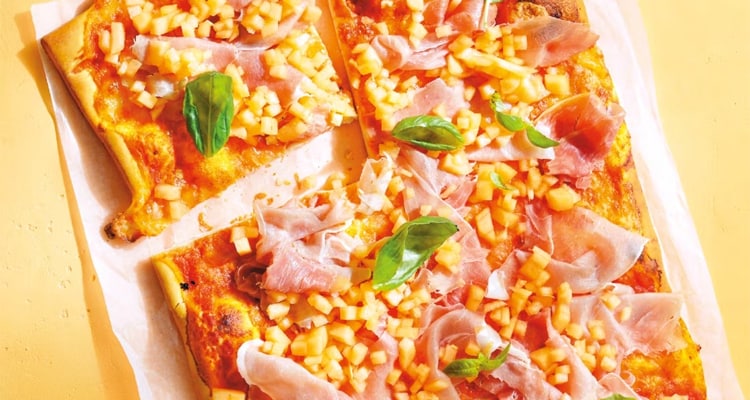 Pizza met meloen en prosciutto